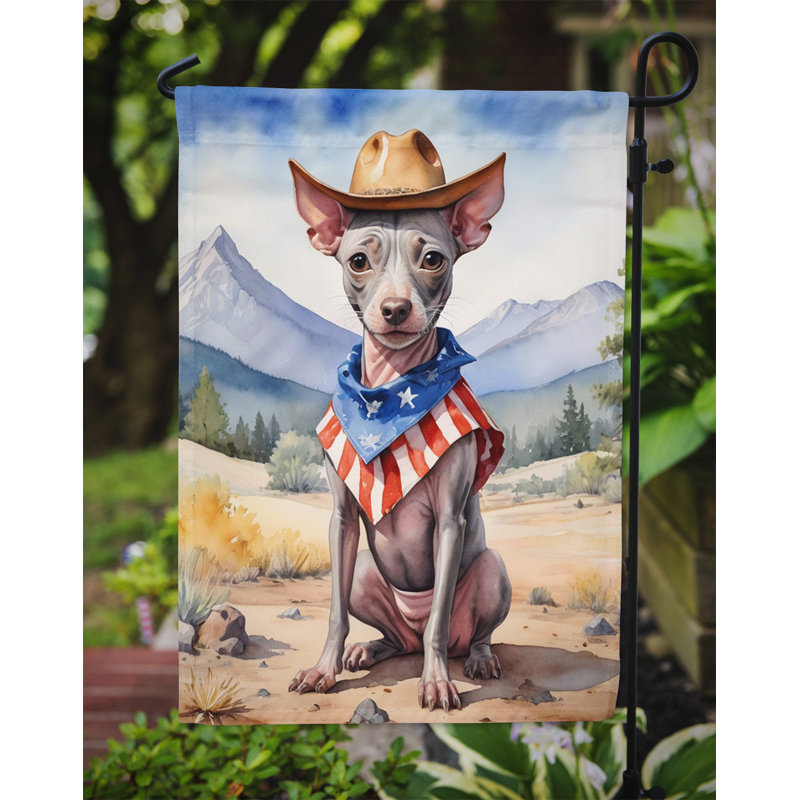 Drapeau Cowboy Welcome Garden, Terrier américain sans poil