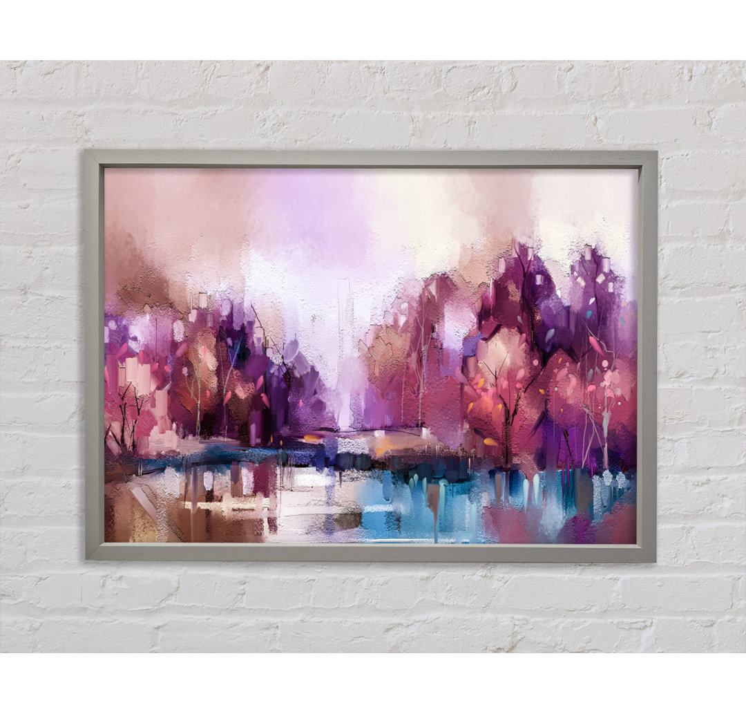 Wet Weather Lilac Forest - Einzelner Bilderrahmen Kunstdrucke auf Leinwand