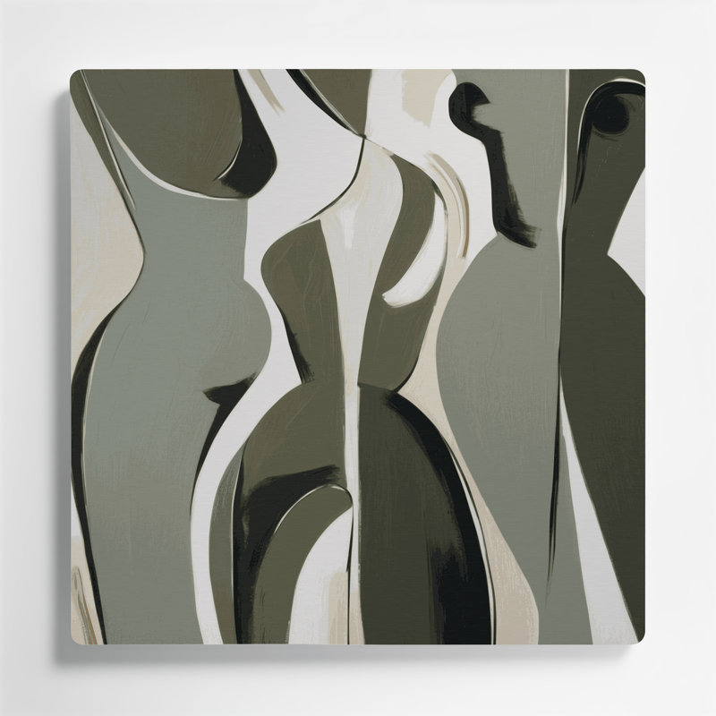 Abstrait figuratif 91, art mural en métal brun, H 12 po x l 12 po