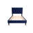 Twin Bed In Velvet - 12 Slat Stable Support & Adjustable Head Navy Blue Robust Base