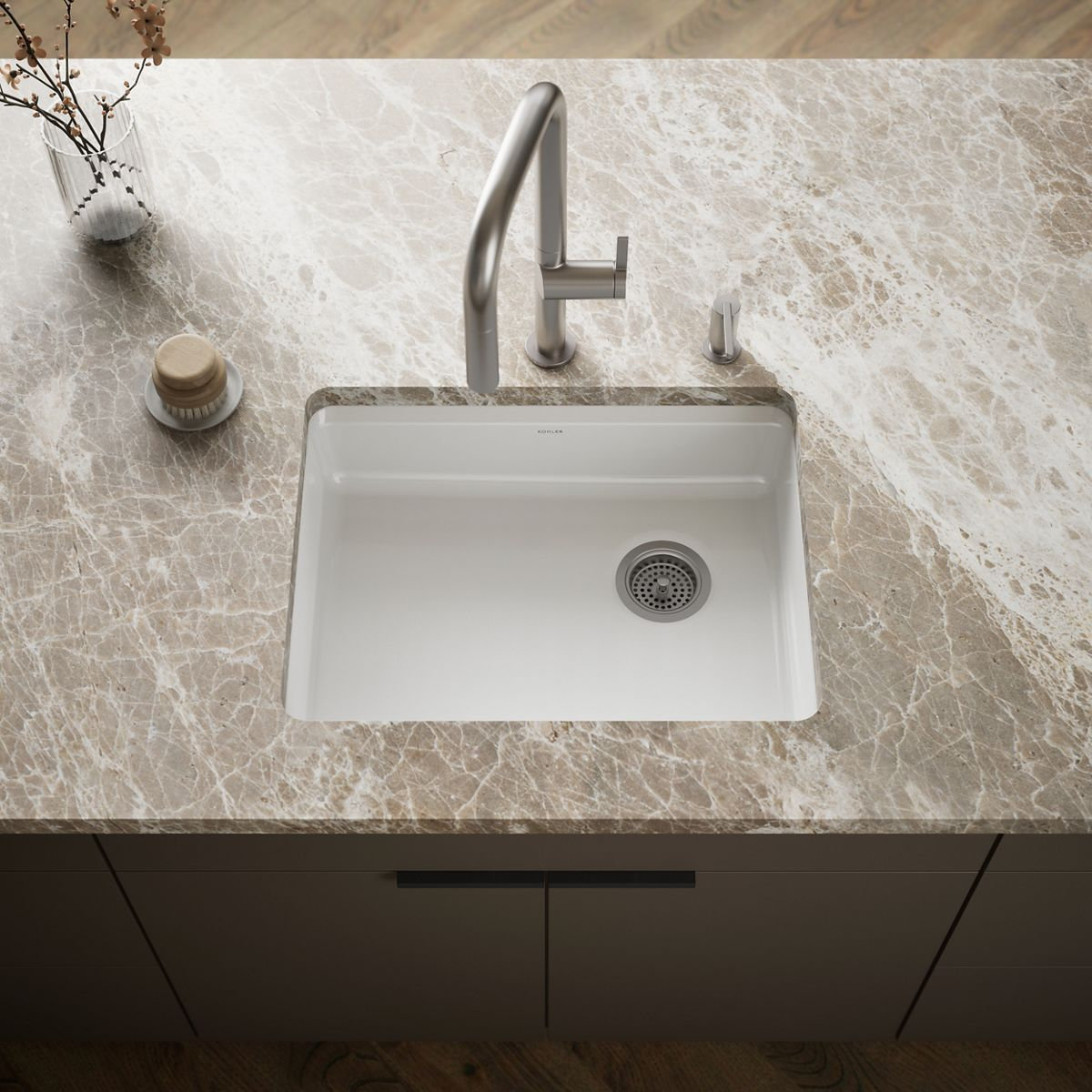 Riverby 25" Undermount Single Bowl Sink, White