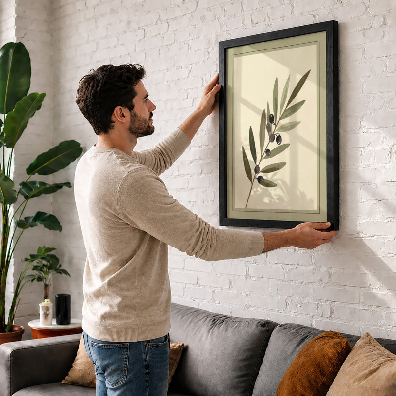 Olive Branch Botanical - Framed Print, Unframed, A1 - 84.1 x 59.4 cm