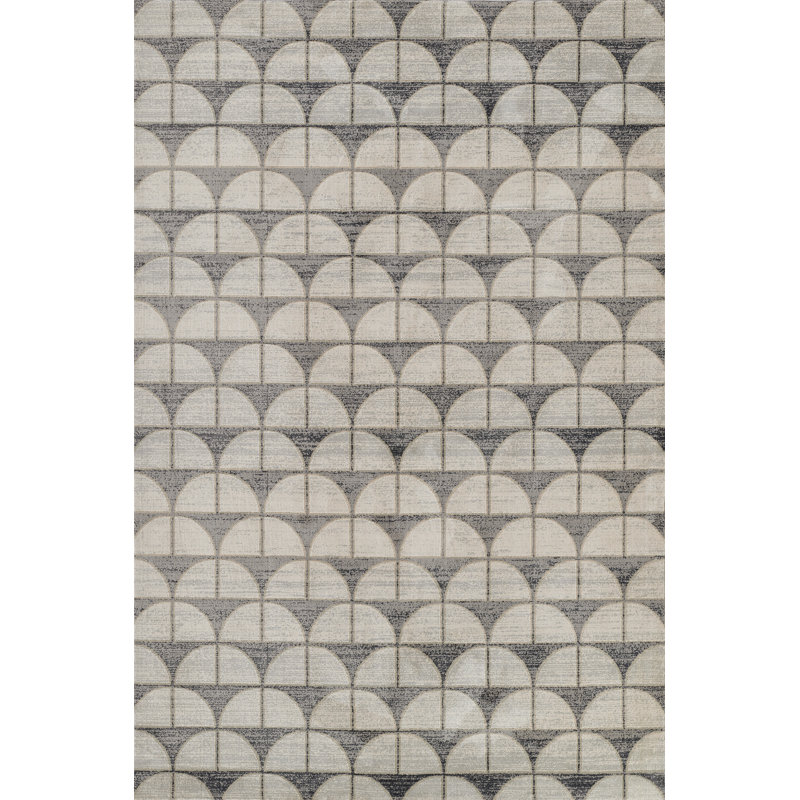 Orren Ellis Edition Polyester Charcoal Area Rug 2''2" X 7''7" Runner, Rectangle 5'1" x 7'7"