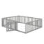 Structure de lit en bois avec clôture et porte-1199403468-1199403463