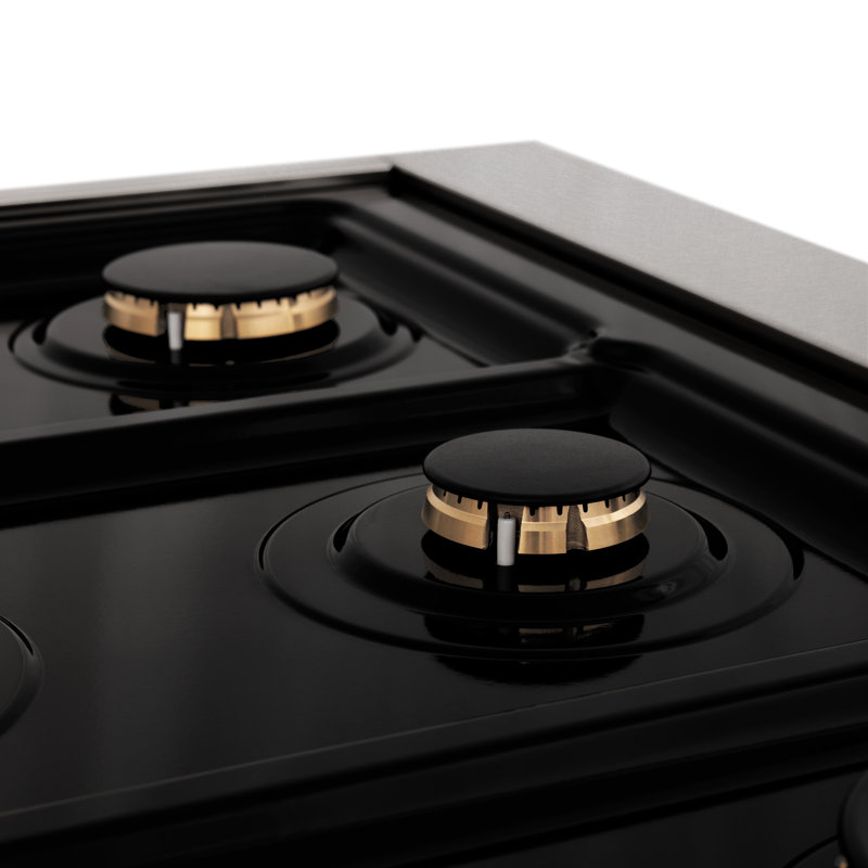 ZLINE 36" Legacy Dual Fuel Range, Brass Burners Satin Stainless Steel