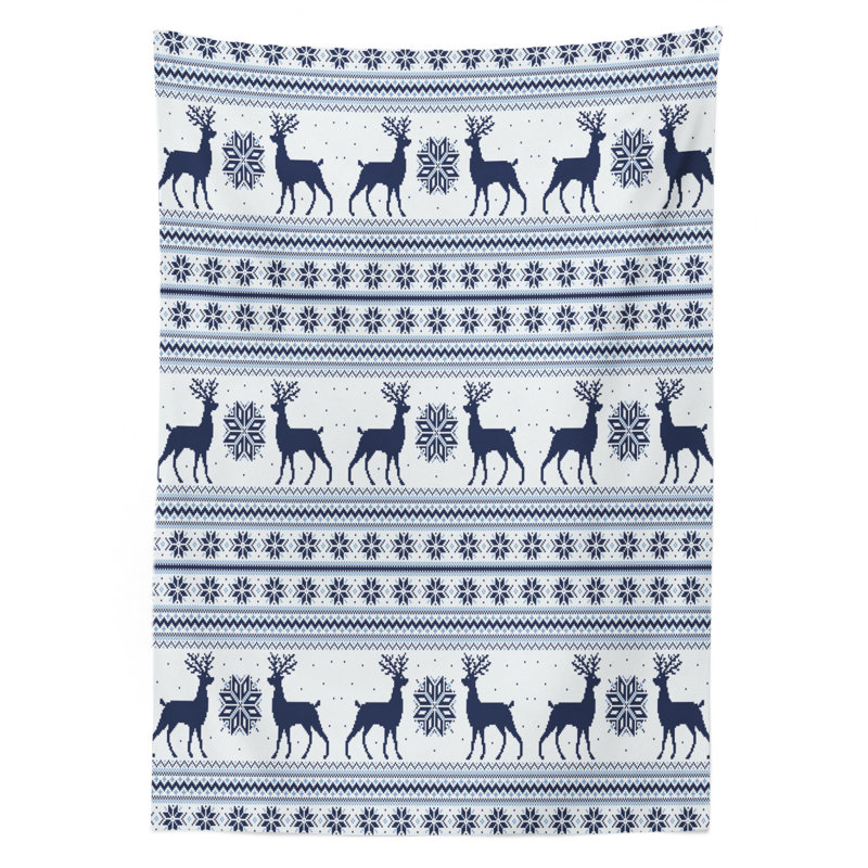 Geometric Christmas Tablecloth, 84" x 60"