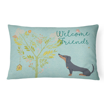  Coussin intérieur / extérieur Welcome Friends Dachshund