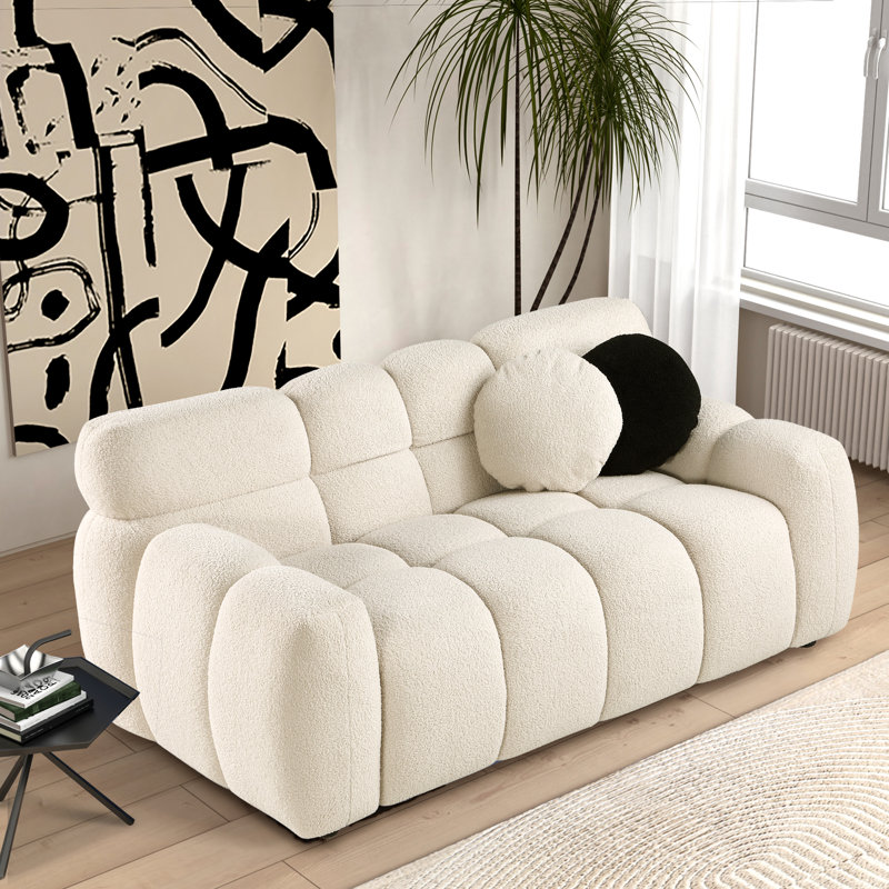 Kieayla Upholstered 64.96'' Loveseat, Beige