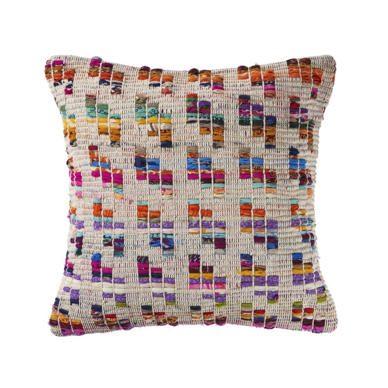 Housse de coussin décoratif en mélange de fibres naturelles et de coton Bay, Polyester/ bourre en polyester