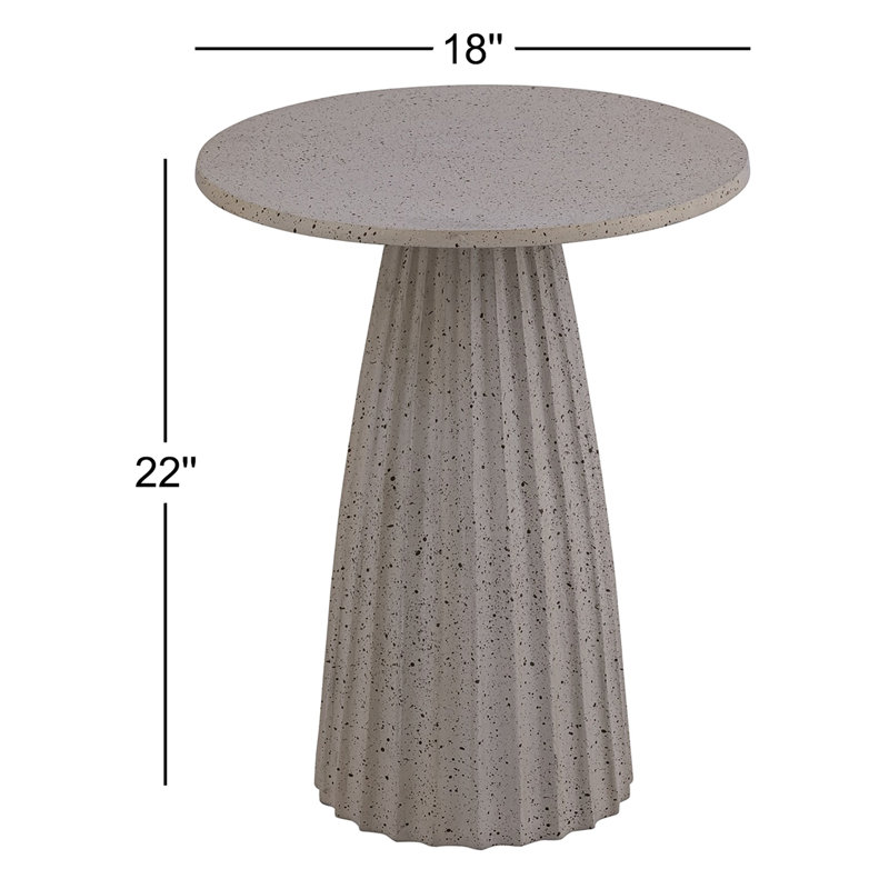 Duxford Aluminum Side Table W/Chisel Texture Base, 22" H x 18" W x 18" D, Beige Top/Brown Base