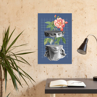 «Beauty In Things Broken Abstract Contemporary Rose Flower Landscape», art mural