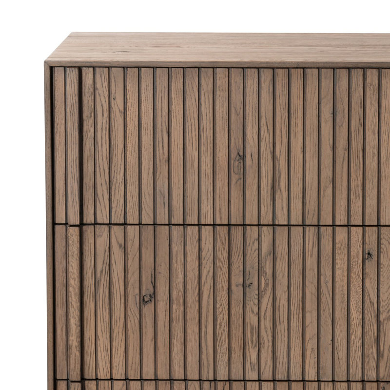 Leo 6 - Drawer Solid Wood Dresser, Rustic Gray