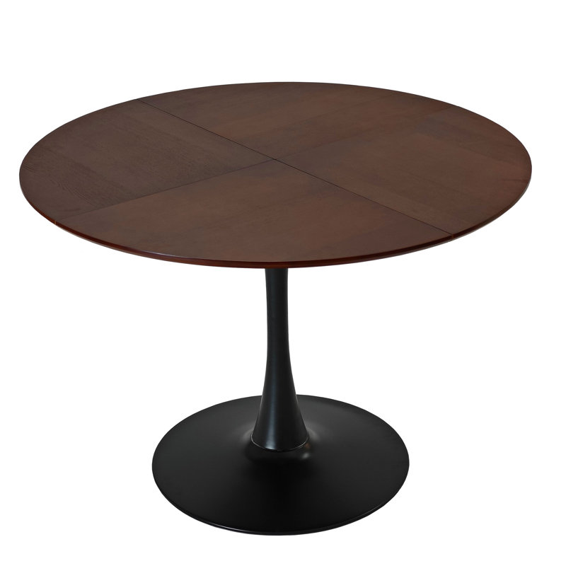 Table de salle à manger VEMSTKOJ, Chêne brun, H 29,53 po x L 47,24 po x l 47,24 po, Noir, noir, noir, noir
