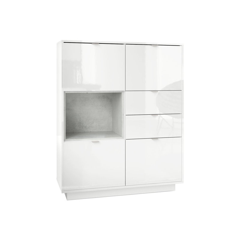 Highboard Mcclung, Concrete-coloured, No