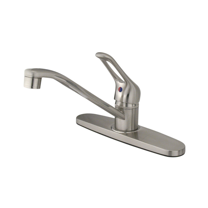 Distributeur d'eau chaude et froide avec jet latéral, Nickel brossé, Sans douchette latérale