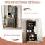 Armoire-garde-manger 71 po avec station de charge et rangement à 4 portes et 1 tiroir, noir