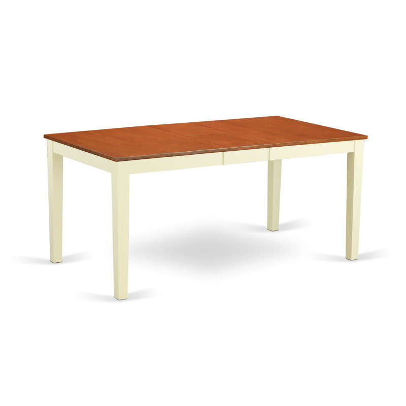 7 Piece Dining Room Set Consists of a Rectangle Kitchen Table with Butterfly Leaf and 6 Dining Chairs, Buttermilk & Cherry