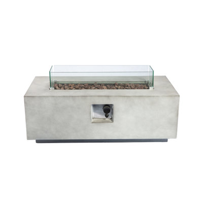 Rectangle Concrete Propane Smokeless Fire Pit