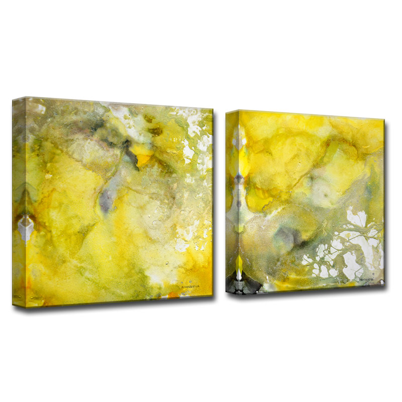 « glimmer i/ii », ensemble de 2 reproductions d’art sur toiles tendues par norman wyatt, jr, H 16 po x l 36 po x P 1,5 po