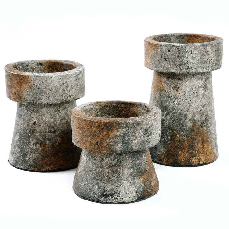 Terracotta Tabletop Pillar, 16cm H x 13cm W x 13cm D