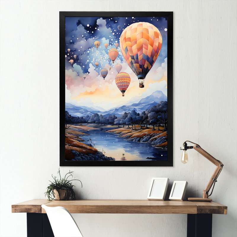 Vol en montgolfière fantastique haute aventure II, Cadre photo noir simple, H 40 po x l 30 po x P 1,5 po
