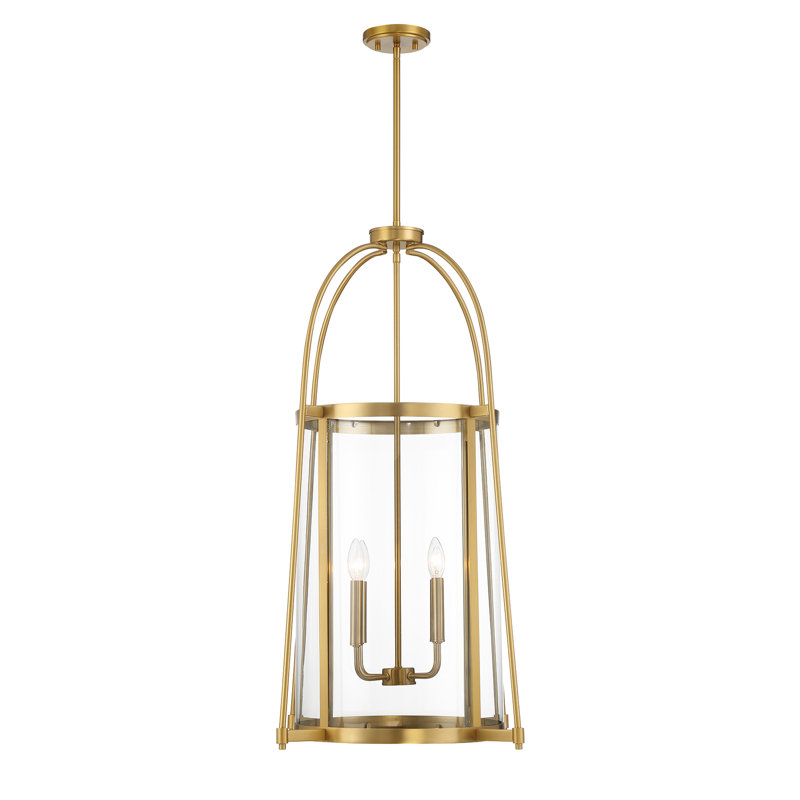 Rosedale 4-Light Hubbs in Warm Brass, Brass