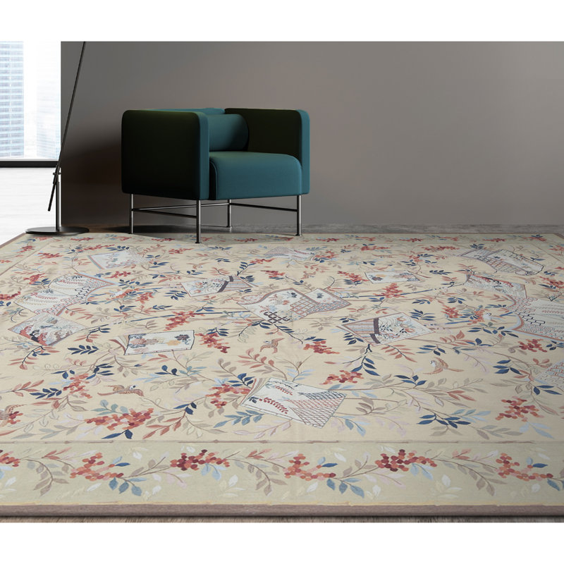 Aubusson Renaissance Wool Floral Area Rug
