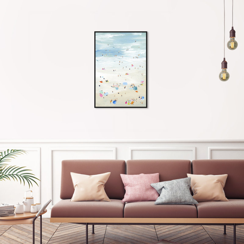 «Nautical and Coastal Tiny People Coastal Beach», reproduction d'art graphique sur toile tendue, H 30 po x l 20 po