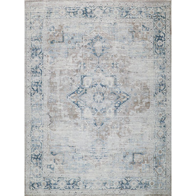 Vintage Looms Rust/Navy Polyester powerloom Area Rug