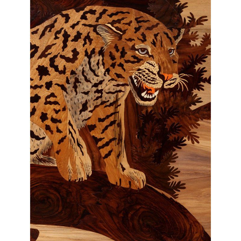 Art mural guépard sculpté à la main | Panneau de déclaration de la faune 36 pouces Artisan