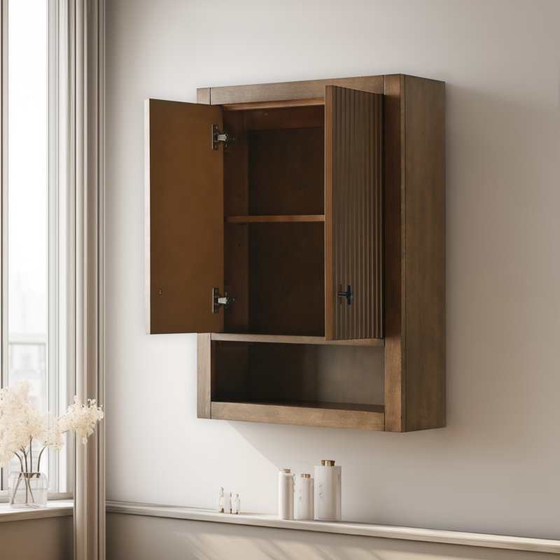 Tablettes murales de salle de bain, Noyer, Noir mat