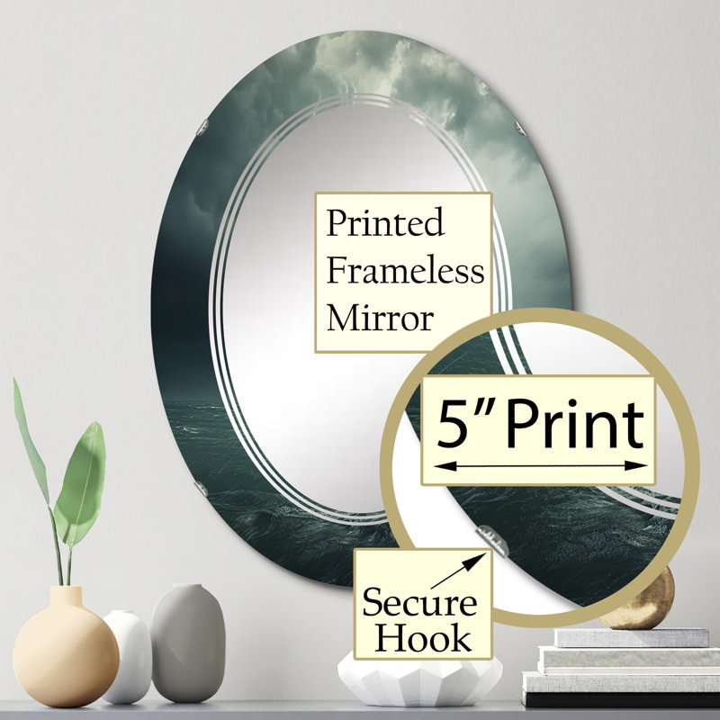 Hitra - Nautical & Beach Wall Mirror Oval, 30 po x 20 po