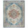  Samira Tiefi Blue Red Multi Machine Washable Traditional Medallion Indoor Area Rug, Flat Pile for Living Room & Bedroom