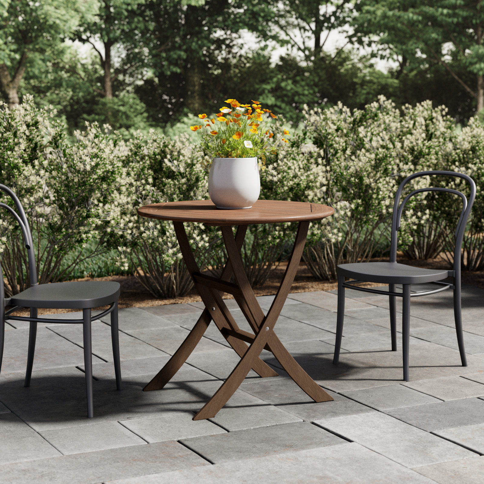 Suki 30'' Fliptop Outdoor Bistro Table, Brown