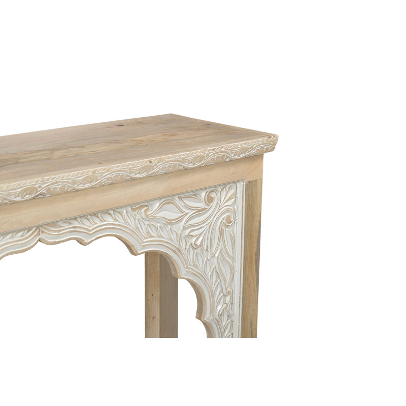 Berlene 56'' Solid Wood Console Table, Beige/White