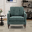 Fauteuil rembourré avec accoudoirs carrés et capitonnés-579925428