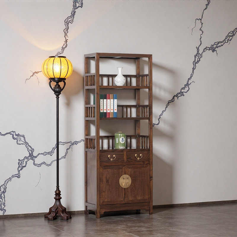 Nouvelle bibliothèque de style rétro chinois, Marron foncé