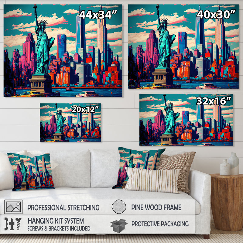 «New York Lady Liberty I», reproduction sur toile, H 30 po x l 40 po x P 1,5 po, Toile tendue