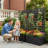 Outdoor Metal Planter Box Raised Garden Beds with Trellis-1777962544