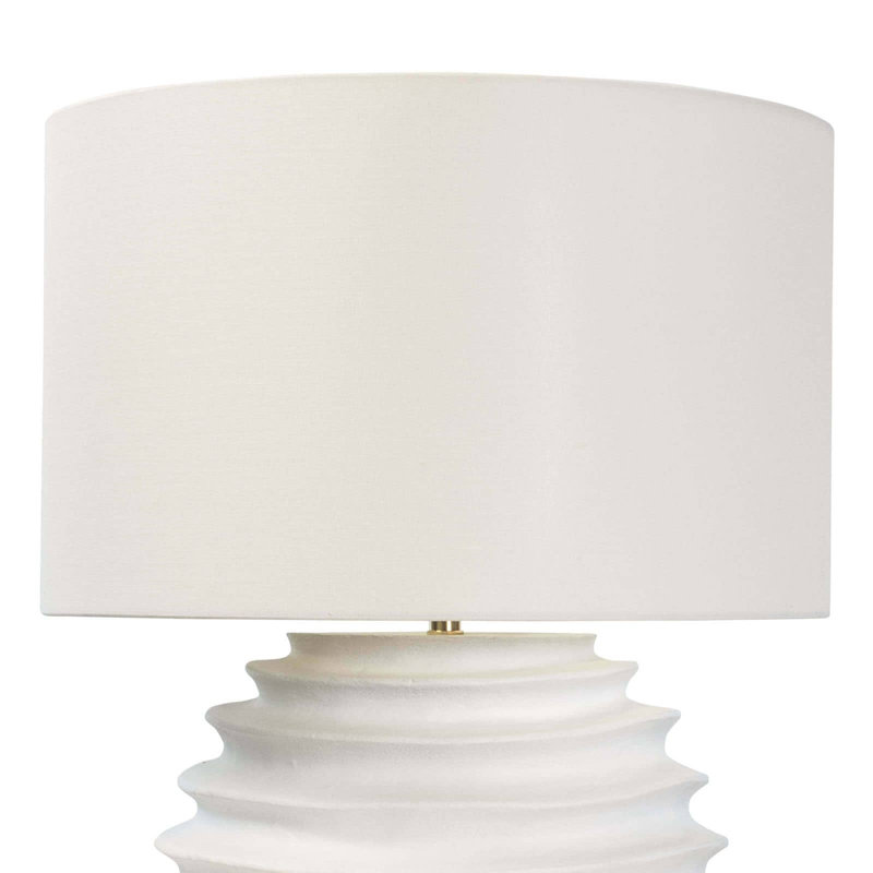Regina White Linen Shade Steel Base Table Lamp with 3-Way Switch
