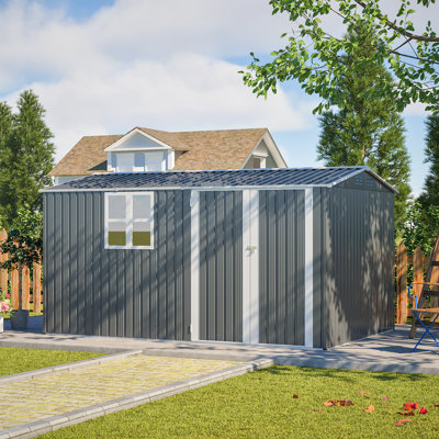 8*12 Ft Outdoor Storage Shed With Windows And Foundation