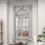 Miroir mural de chambre à coucher en bois crème avec dessus arqué et colonnes Karlstad
