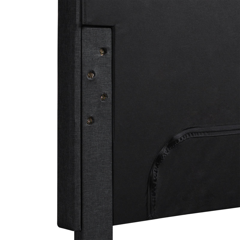 Tête de lit capitonnée Amery Elle Decor, Grand, Gris charbon