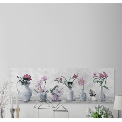 " Blooming Pink Flowers " Painting Print