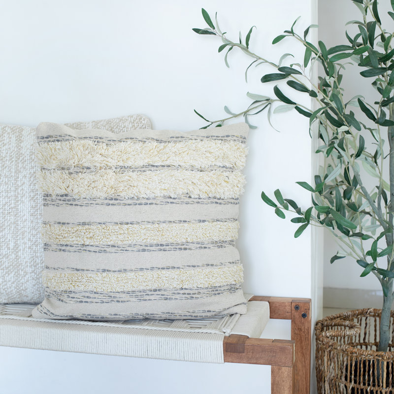 Coussin décoratif en coton sur-capitonné, Polyester