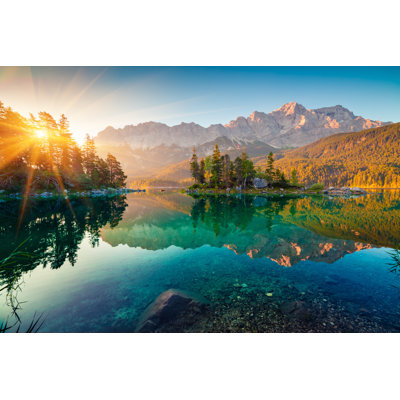 Eibsee Lake With Zugspitze Mountain - Wrapped Canvas Print