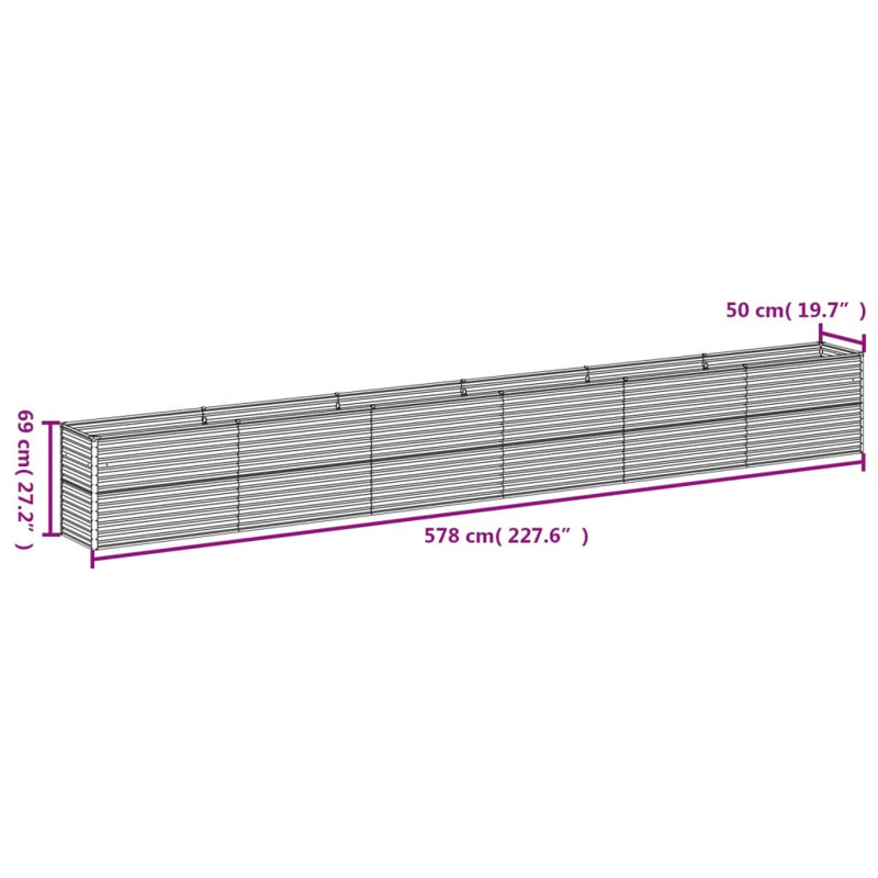 Almarene Metal Raised Garden Bed, 69cm H x 578cm W x 50cm D