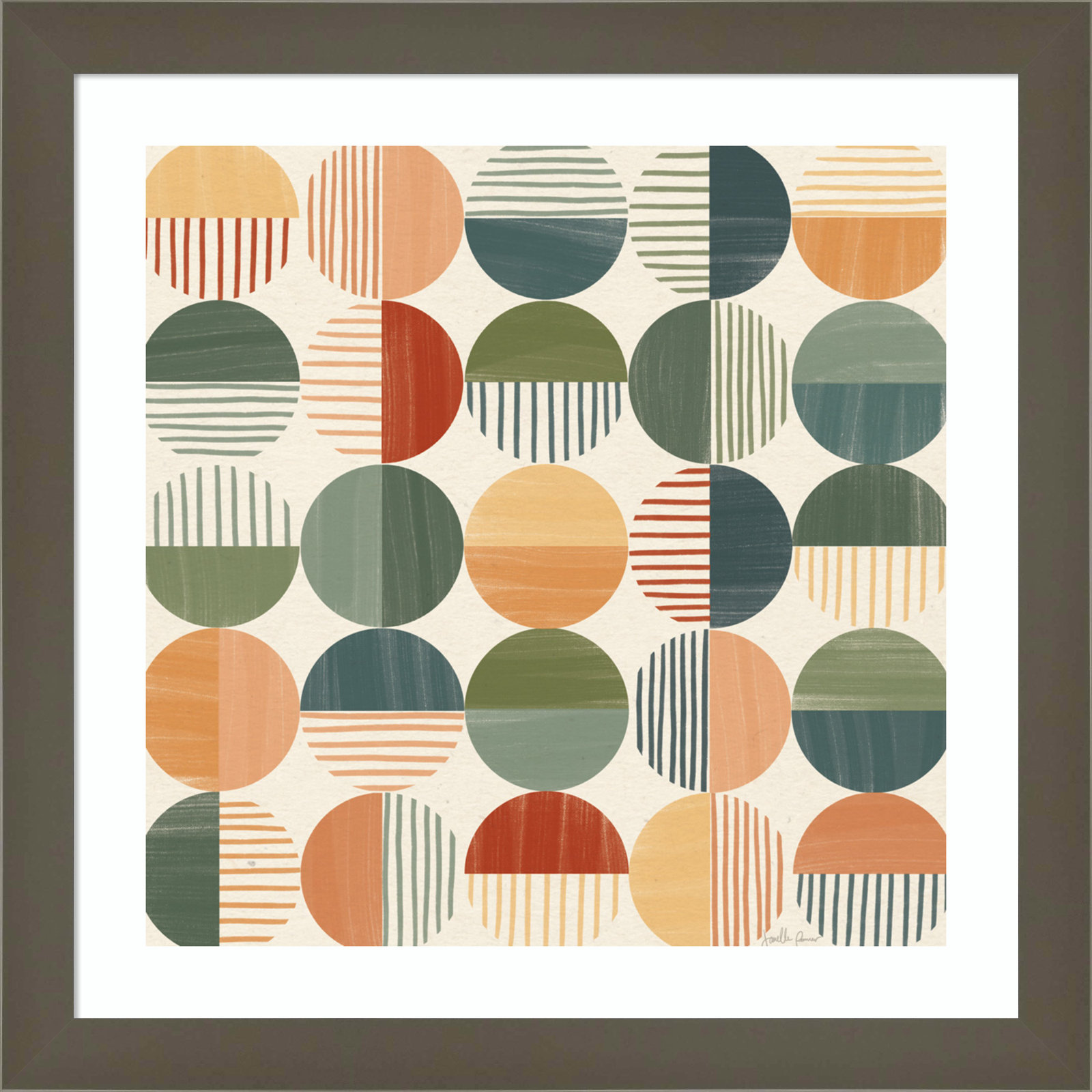 Born To Roam Pattern II, 13" H x 13" W x 1" D, Gray