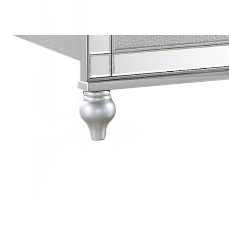 Lit rembourré à DEL en bois, Argent argent, Lit double