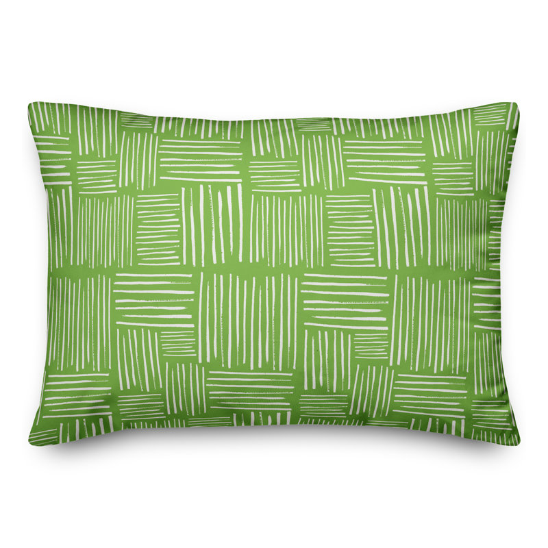  Coussin lombaire intérieur / extérieur Crosshatch, Vert / blanc, Polyester / Bourre en polyester